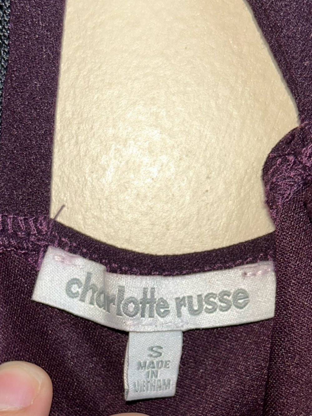 🔥5/$35🔥Charlotte Russe Deep Purple V-Neck Bodycon Mini Dress | Size S - Picture 4 of 6